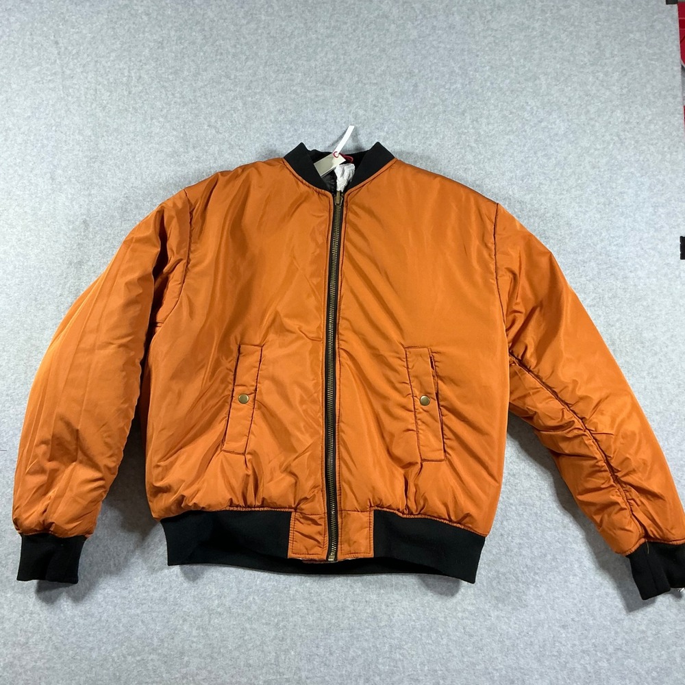 Urban Outfitters BDG Reversible Bomber Jacket Faded Black Orange Men M - Picture 5 of 5